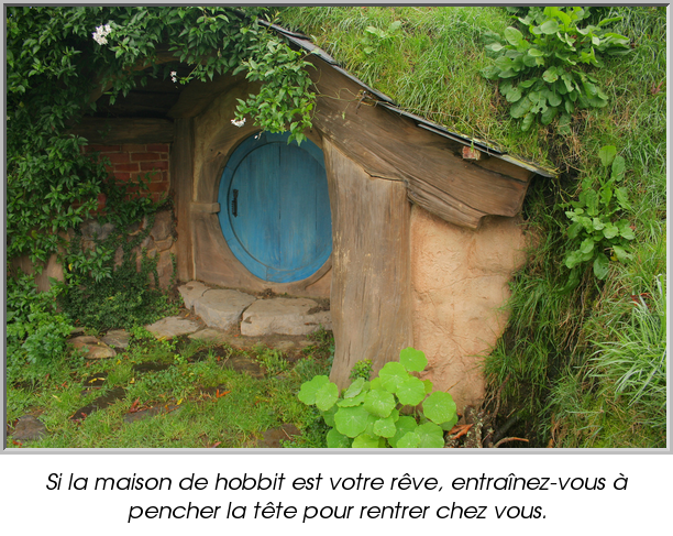 Si la maison de hobbit est votre rêve, entraînez-vous à pencher la tête pour rentrer chez vous.