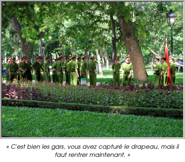 « C'est bien les gars, vous avez capturé le drapeau, mais il faut rentrer maintenant. »