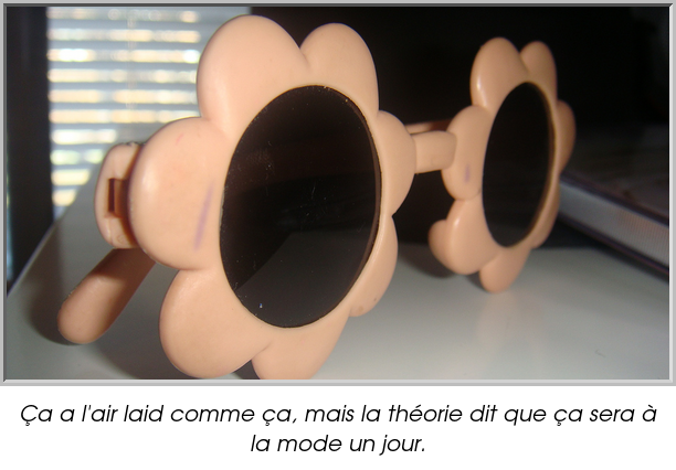 Ça a l'air laid comme ça, mais la théorie dit que ça sera à la mode un jour.