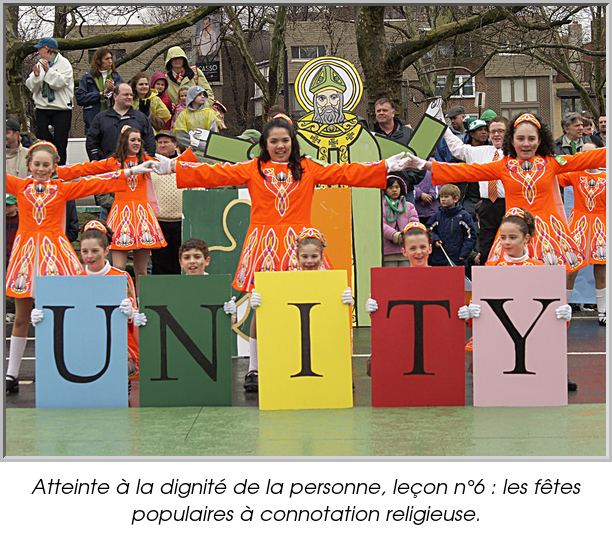 Atteinte à la dignité de la personne, leçon n°6 : les fêtes populaires à connotation religieuse.