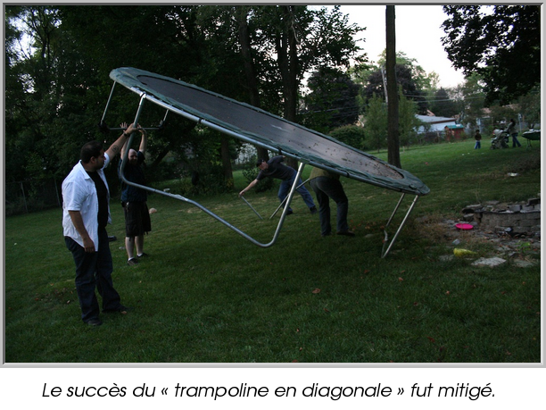 Le succès du « trampoline en diagonale » fut mitigé.