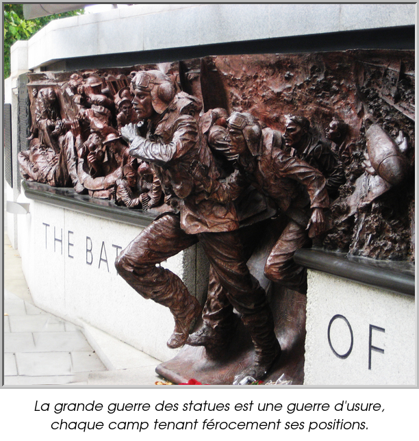 La grande guerre des statues est une guerre d'usure, chaque camp tenant férocement ses positions.