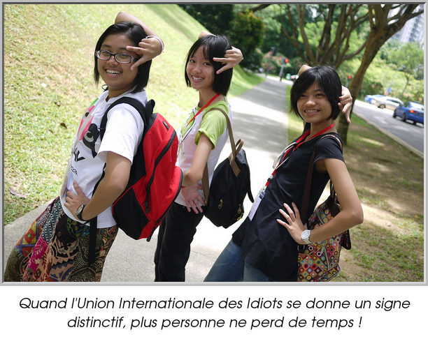 Quand l'Union Internationale des Idiots se donne un signe distinctif, plus personne ne perd de temps !