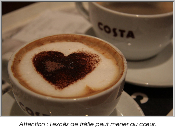 Attention : l'excès de trèfle peut mener au cœur.
