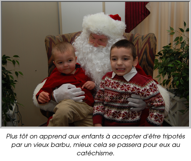 Plus tôt on apprend aux enfants à accepter d'être tripotés par un vieux barbu, mieux cela se passera pour eux au catéchisme.