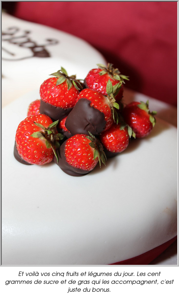 Et voilà vos cinq fruits et légumes du jour. Les cent grammes de sucre et de gras qui les accompagnent, c'est juste du bonus.