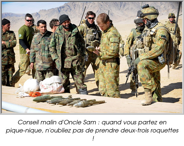 Conseil malin d'Oncle Sam : quand vous partez en pique-nique, n'oubliez pas de prendre deux-trois roquettes !
