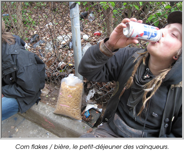 Corn flakes / bière, le petit-déjeuner des vainqueurs.
