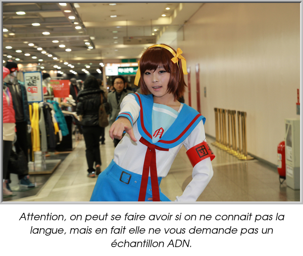 Attention, on peut se faire avoir si on ne connait pas la langue, mais en fait elle ne vous demande pas un échantillon ADN.